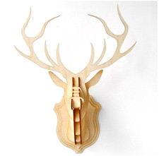 Testa di cervo in legno 3D