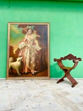 GRANDE QUADRO OLIO SU TELA RITRATTO DI UNA CONTESSA ROMANO CONVERSANO FIRMATO
