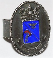 RARITA'. ANELLO SCUOLA GUERRA ESERCITO ITALIANO. ARGENTO E SMALTI