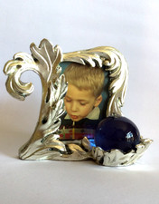 Portafoto Artigianale Vintage Scultura in Resina Argento Galvanico Made in Italy