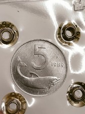 5 Lire 1989 NC Timone Rovesciato Periziata