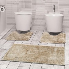 Tris Tappeti Faith Bagno Set Tappetini 1 Tappeto Rettangolare 45x75 cm 2 Giro