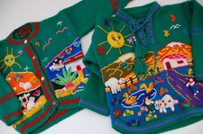 Maglioni Cardigan peruviani bambino Artesanias Hand Made Peru 100% lana Yusutex