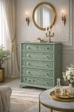Cassettiera shabby chic verde