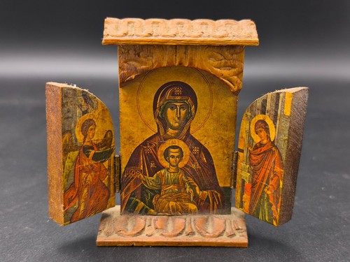 Trittico legno stile antico - in,