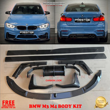 PER BMW M3 F80 M4 F82 KIT CARROZZERIA FIBRA DI CARBONIO LOOK DIFFUSORE SPOILER LABBRO ANTERIORE