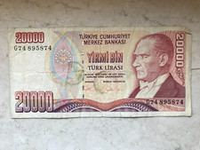 BANCONOTA CARTAMONETA TURCHIA 20000 1988 YIRMI BIN - TURK LIRASI lire Turche