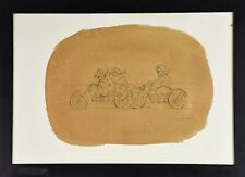 SALVO LOMBARDO ( Sicilia, Favara 1948) QUADRO DIPINTO Tecnica Mista Motociclisti