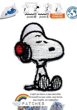 patch Snoopy dog vintage Peanuts toppa termoadesiva iron on Schulz cuffie musica