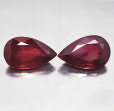 BELLISSIMI COPPIA DEL RUBINI NATURALI CT. 16,53 FORMA GOCCIA IN BLISTER