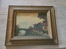 1920 Quadro Olio Su Tavola