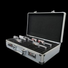  Scatola portaoggetti telaio alluminio con serratura per lastre portamonete 50 PCGS NGC