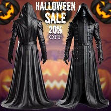 Trench coat in pelle per uomo gotico steampunk lungo spolverino in pelle regalo per lui