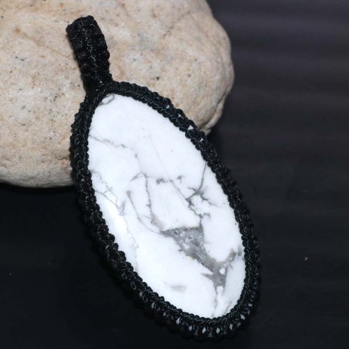 Ciondolo howlite filo - ciondolo, macramè