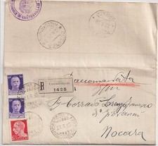 ITALIA 1935 CARTA MARCATA REGISTRATA DA CASTROVILLARI A COSENZA