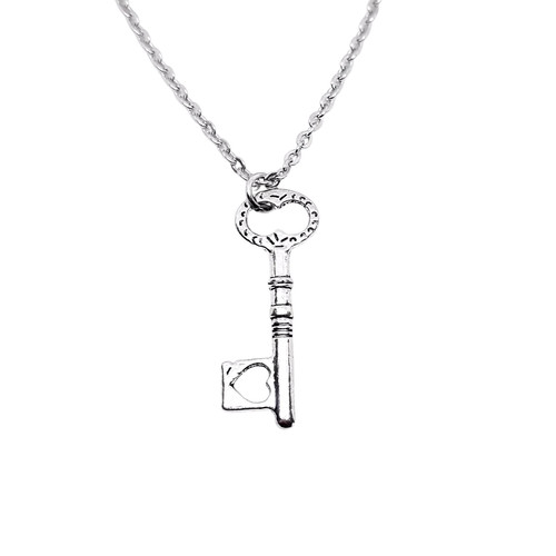 Collana chiave cuore argento - collana,