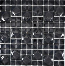 Mosaico nero cucina - cucina, parete