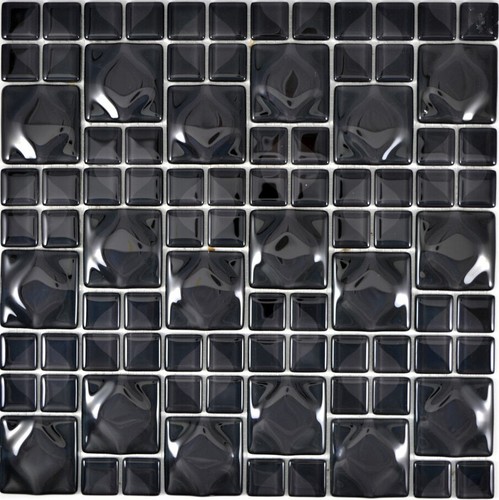 Mosaico nero cucina parete - nero,