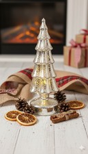 Albero di Natale in Vetro mercurizzato LED Luminoso Decorazione Vintage 30cm