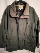 Woolrich Vintage Uomo Nero Grigio Rosso Caldo Chore Parka Giacca Cappotto Made in USA - XL