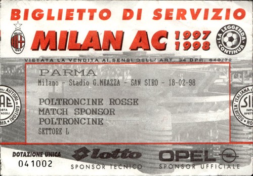 Biglietto stadio milan - stadio, vs