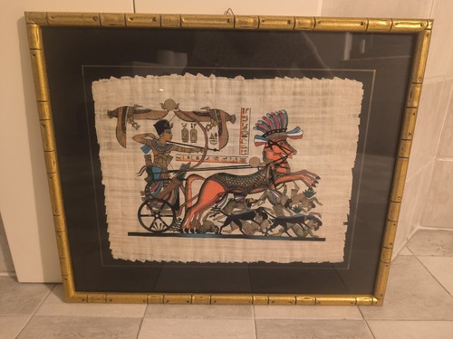 Quadro con papiro egiziano - con,