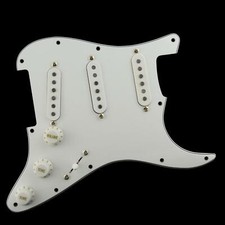 Graffietto compatibile SSS Stratocaster completamente carico - pickup Alnico V bianco