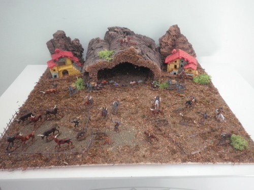 Diorama scene west - west, cowboys