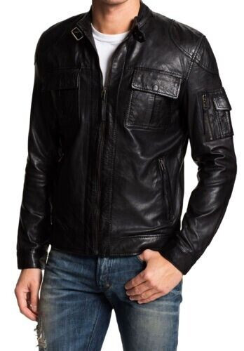 Giacca pelle uomo slim fit