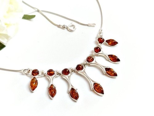 Collana ambra argento - , 925