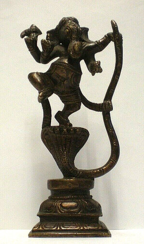 Antique bronze ganesh - bronze, stood