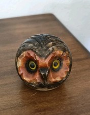 Vecchio Gufo Di Marmo Come Arte Scultura Fermacarte  a Mano Alabastro Ottimo Fi