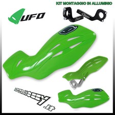 PARAMANI UNIVERSALI CROSS ENDURO UFO GRAVITY VERDE + KIT MONTAGGIO IN ALLUMINIO