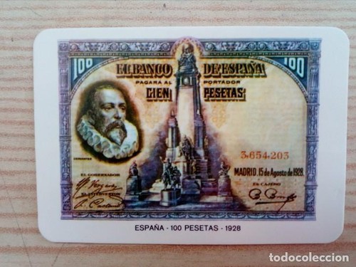 Calendario billete 100 pesetas - 100,