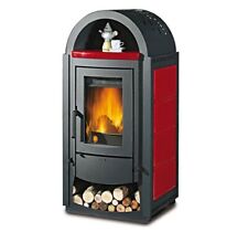 Stufa a legna NORDICA Svezia New BII 10,6 kW rivestimento maiolica bordeaux