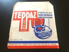 BUSTA PUBBLICITARIA VINTAGE ANNI 60-TEPPAZ LYON FONOVALIGIE-CALOR ELETTRODOMESTI