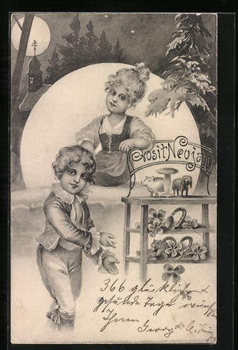 Cartolina due bambini con - cartolina,