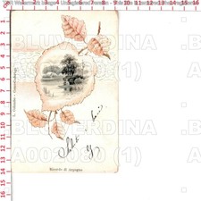 A2080 COMO ARGEGNO 1901 RICORDO LAGO IMMAGINE IN FOGLIA DI VITE VINO UVA