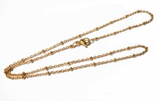 1pz base collana con perline 2,5mm in acciaio inox  45cm colore oro bijoux