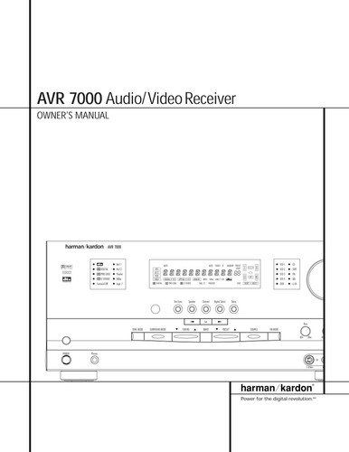 Harman kardon avr 7000 - kardon, avr-7000