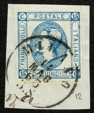 Italia 1863 SG6 15c Blu MILANO