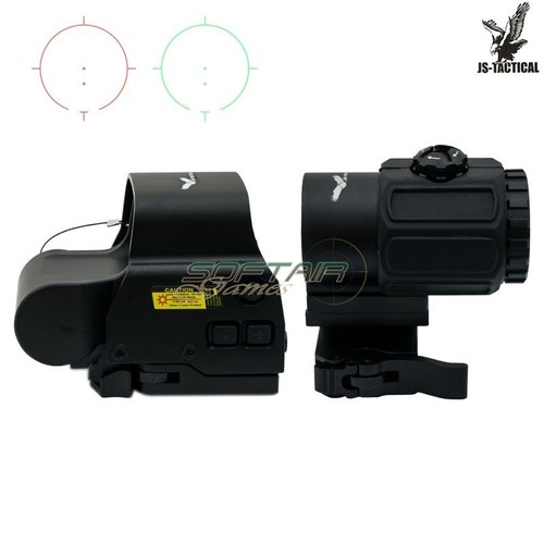 Red dot con magnifier combo - red,