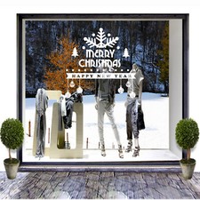vetrofanie wall sticker adesivo per vetrine ufficio negozio buon Natale a0834b