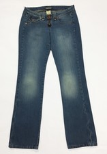 New penny jeans donna w30 tg 44 gamba dritta denim blu usato vita bassa T2644