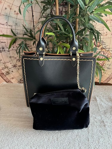 Borsa quadra vera pelle - in,