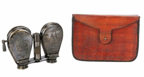 Antico binocolo monocolo - , con