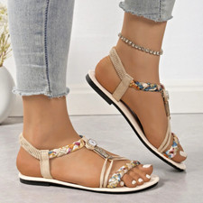 Sandali donna estivi con strass - bianco panna