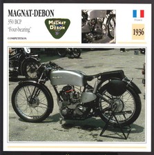 Scheda tecnica foto moto quattro cuscinetti Magnat-Debon 350cc BCP 1936 Magnat-Debon scheda informativa