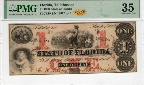 1863 1 florida - fl, $1