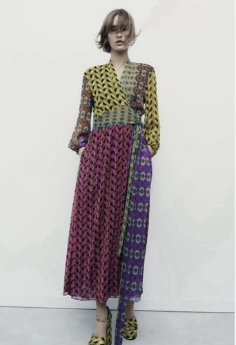 Maxi abito midi zara stampato - maxi,